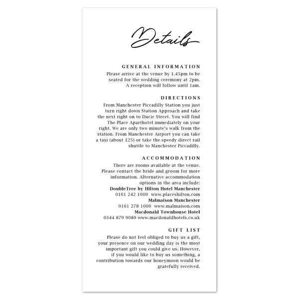 Minimal information card - Project Pretty