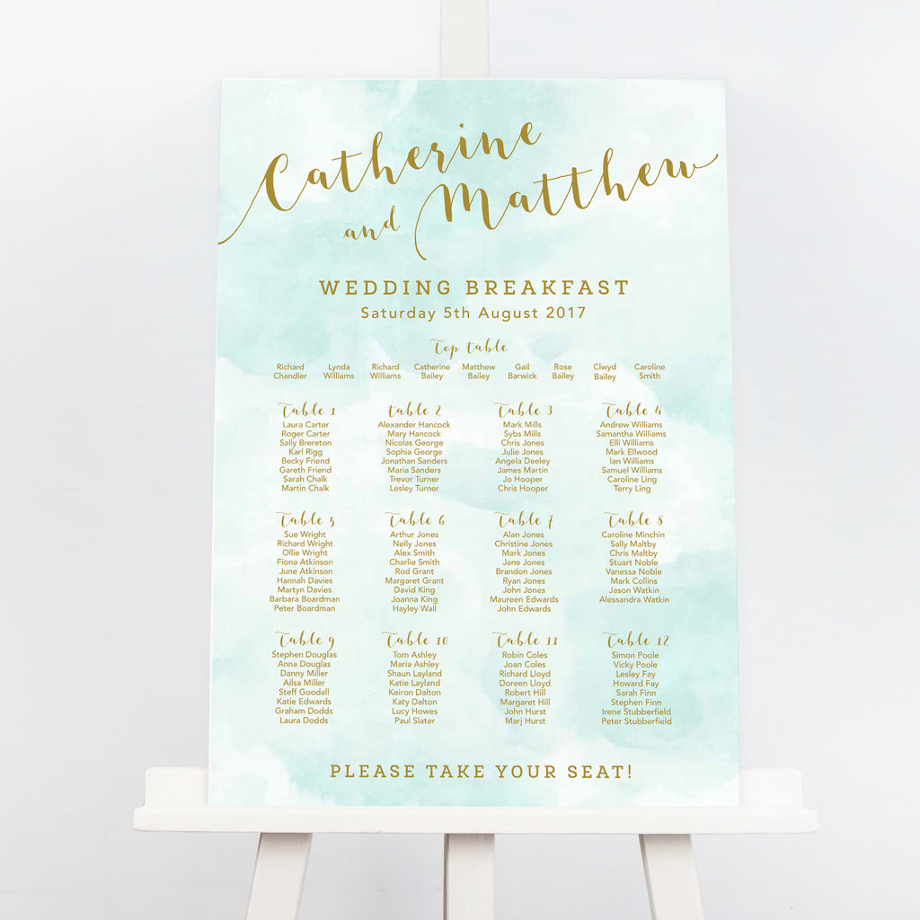 Mint Romance Wedding Table Plan - Project Pretty