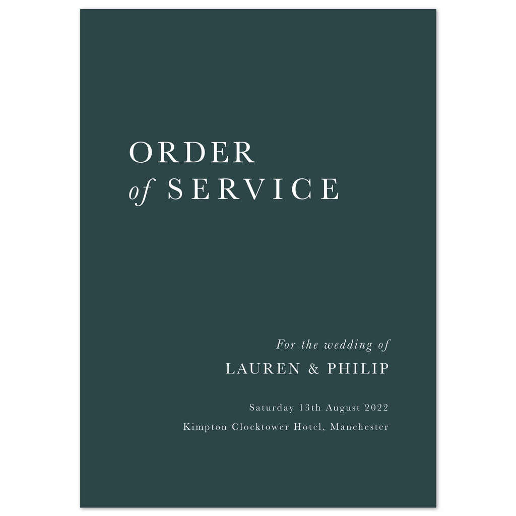Modern Type Order of Service booklets