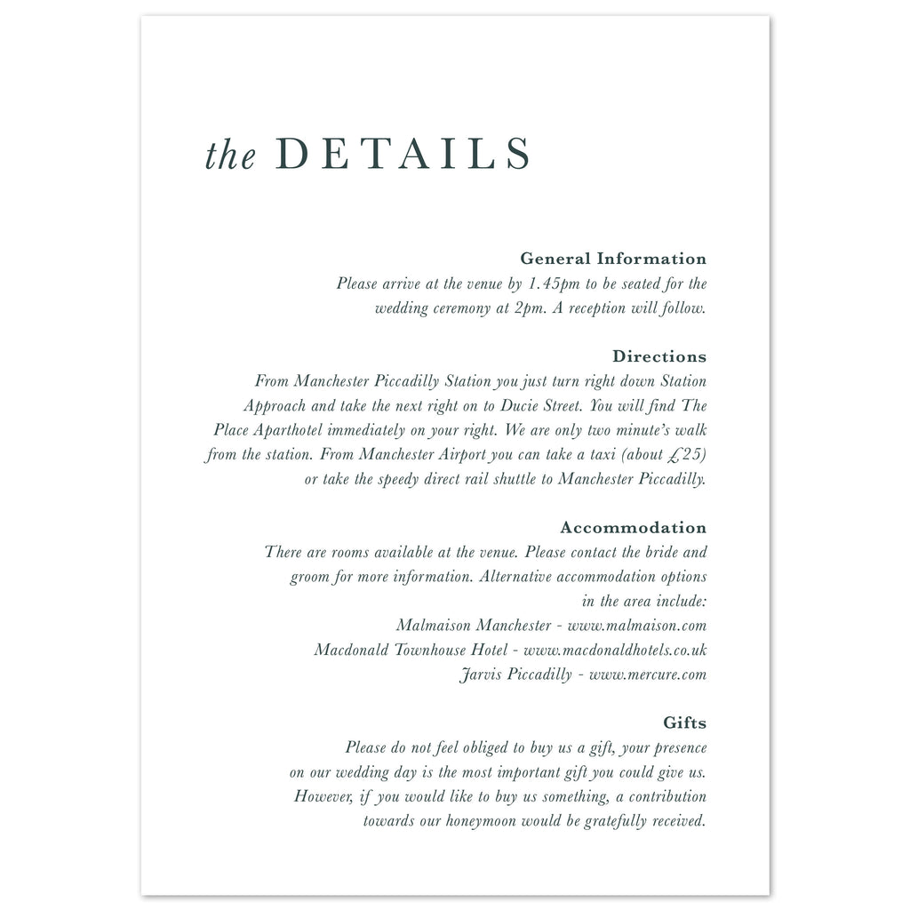 Modern Type Wedding Invitation