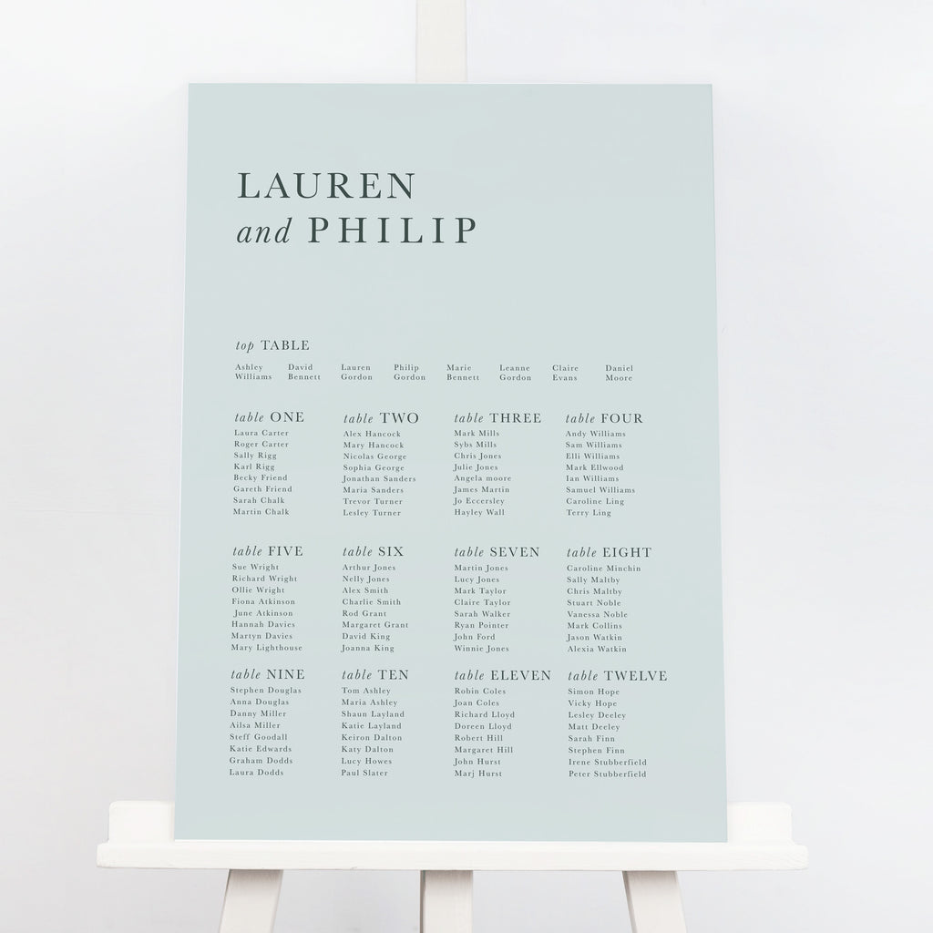 Modern Type wedding Table Plan