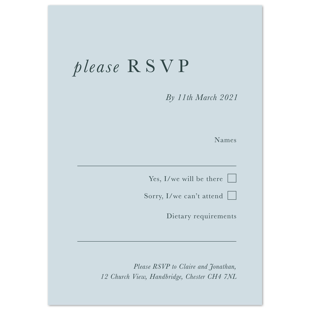 Modern Type RSVP card