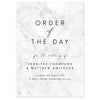 Monochrome Marble Wedding Order Of The Day Program Cards - Project Pretty