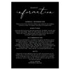 Monochrome Marble information card - Project Pretty
