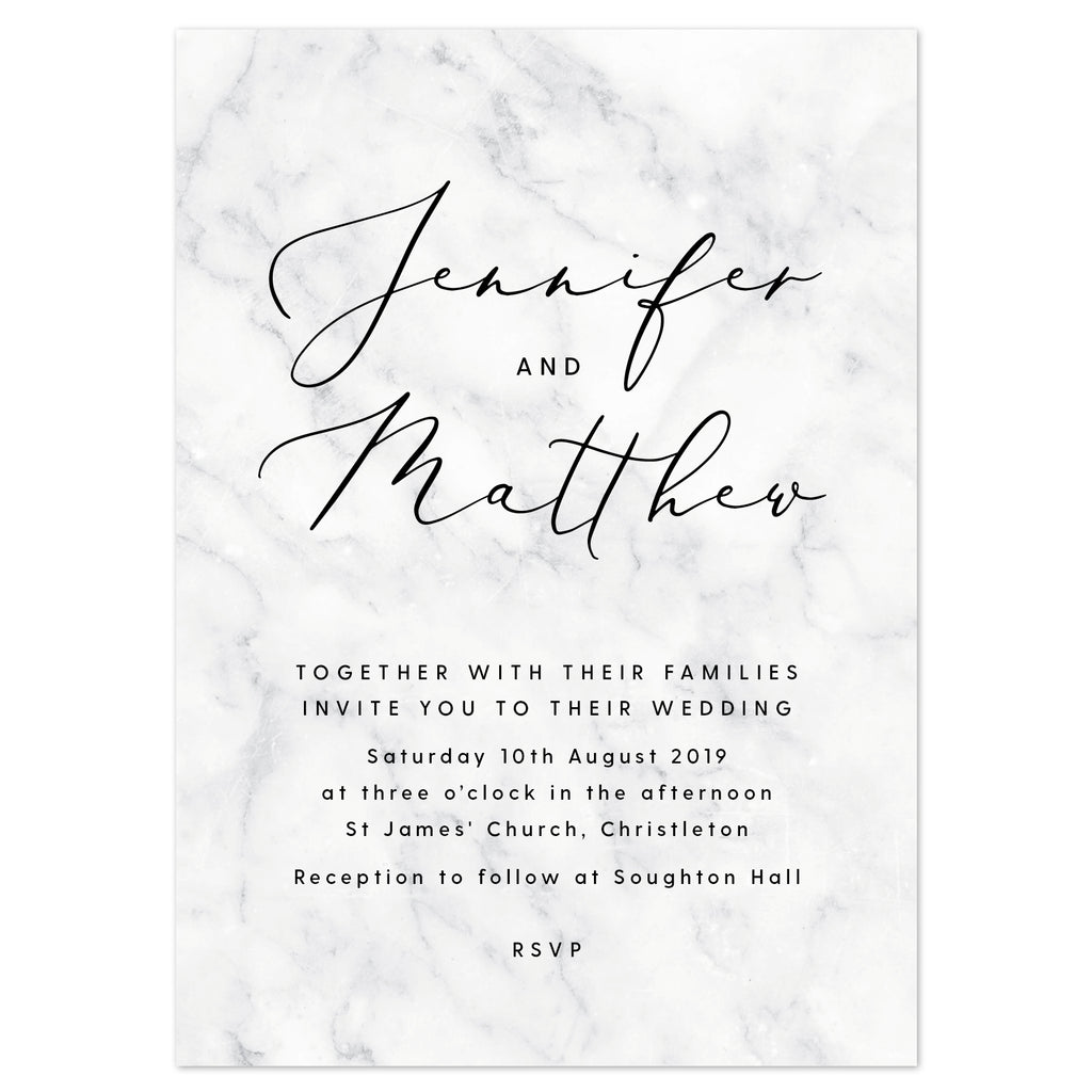 Monochrome Marble Wedding Invitation - Project Pretty