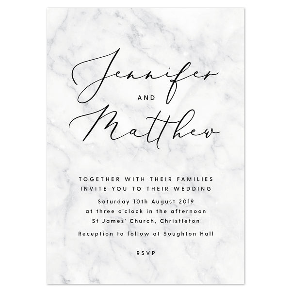 Monochrome Marble Wedding Invitation - Project Pretty