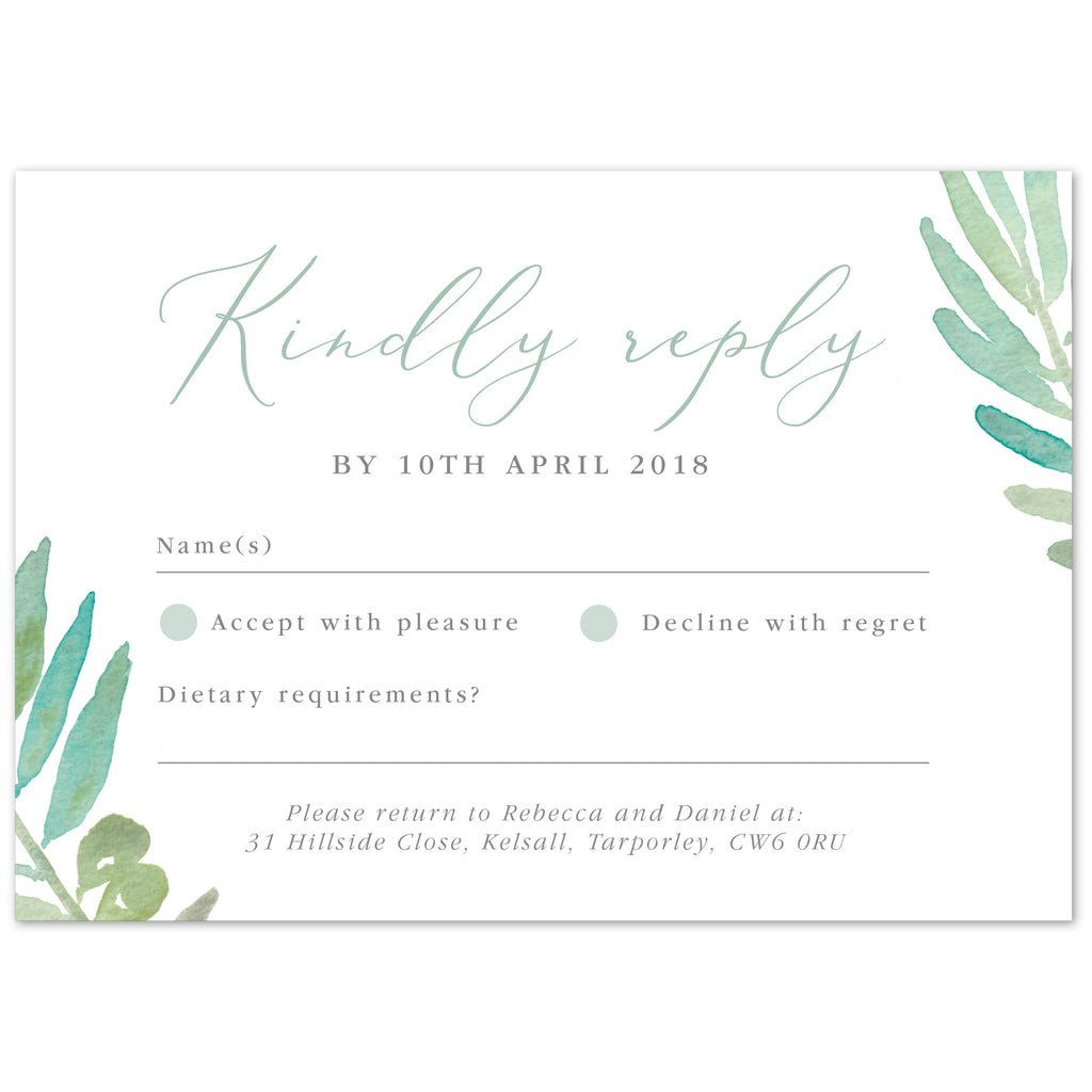 Olive RSVP card - Project Pretty