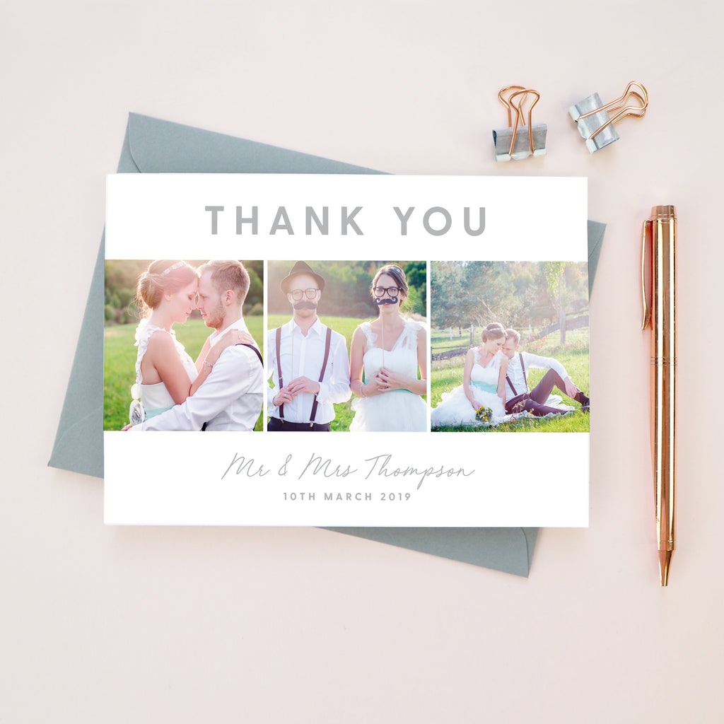 Rachel Collage Wedding Photo Thank You Cards - Project Pretty
