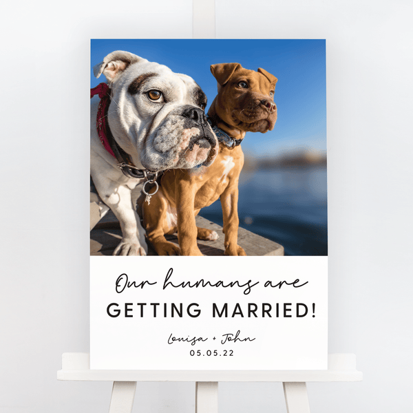 Script Dog Welcome Wedding Sign