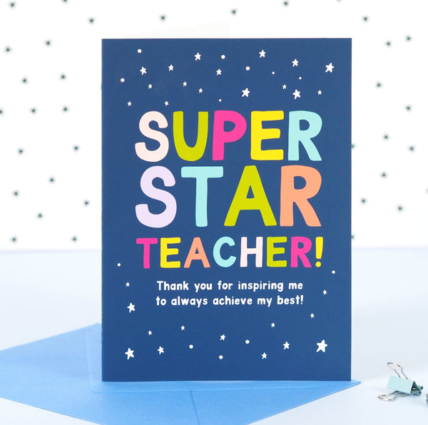 Superstar teacher thank you card - Project Pretty