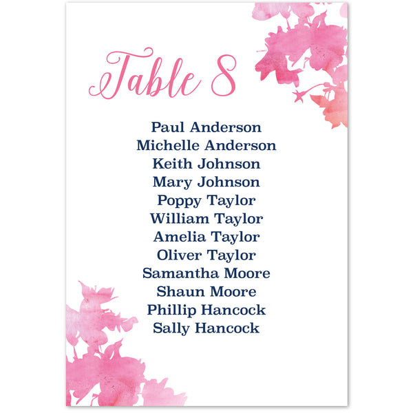 Blossom table plan cards - Project Pretty