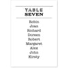 Frankie table plan cards - Project Pretty