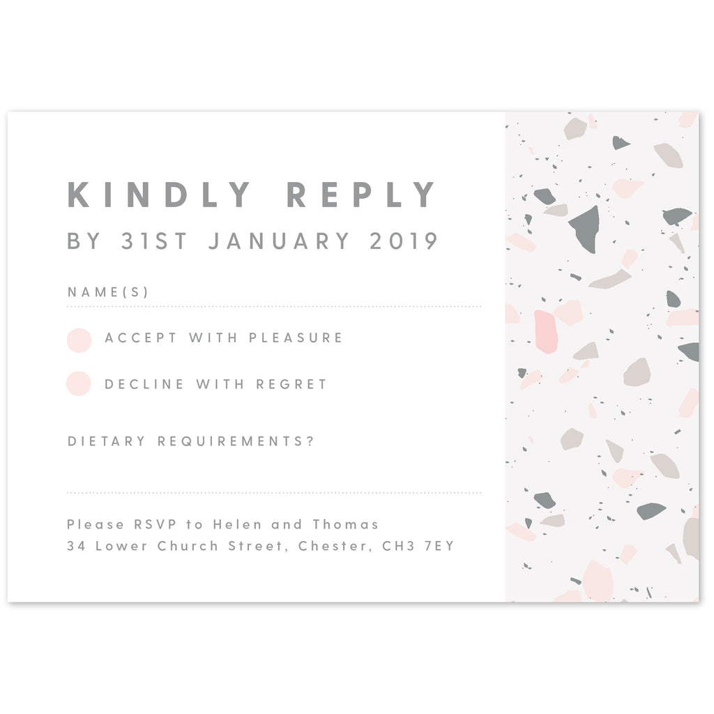 Terrazzo RSVP card - Project Pretty