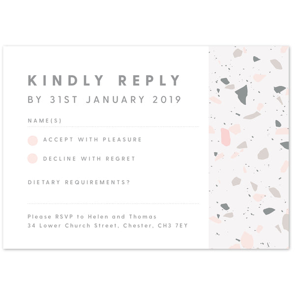 Terrazzo RSVP card - Project Pretty