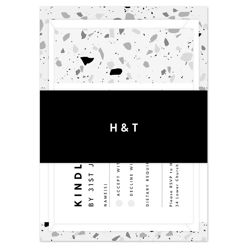 Terrazzo monochrome Belly Band - Project Pretty