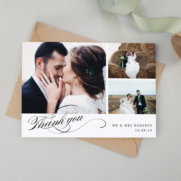 Victoria Collage Wedding Photo Thank You Cards - Project Pretty