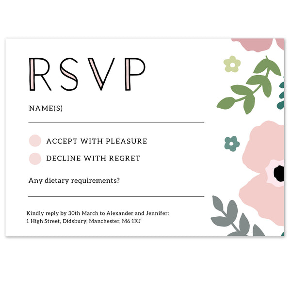 Poppy RSVP card - Project Pretty