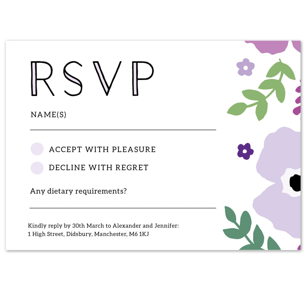 Poppy RSVP card - Project Pretty