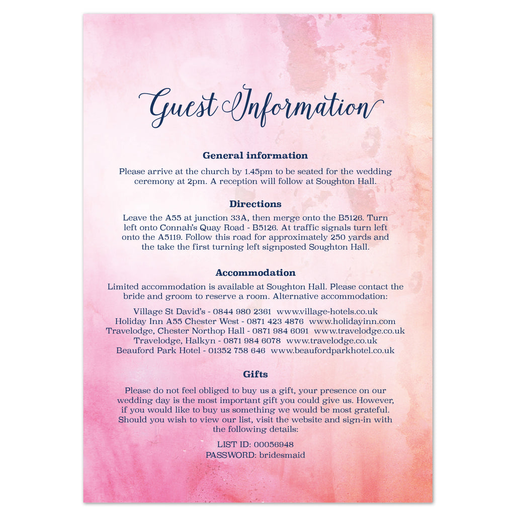 Blossom information card - Project Pretty