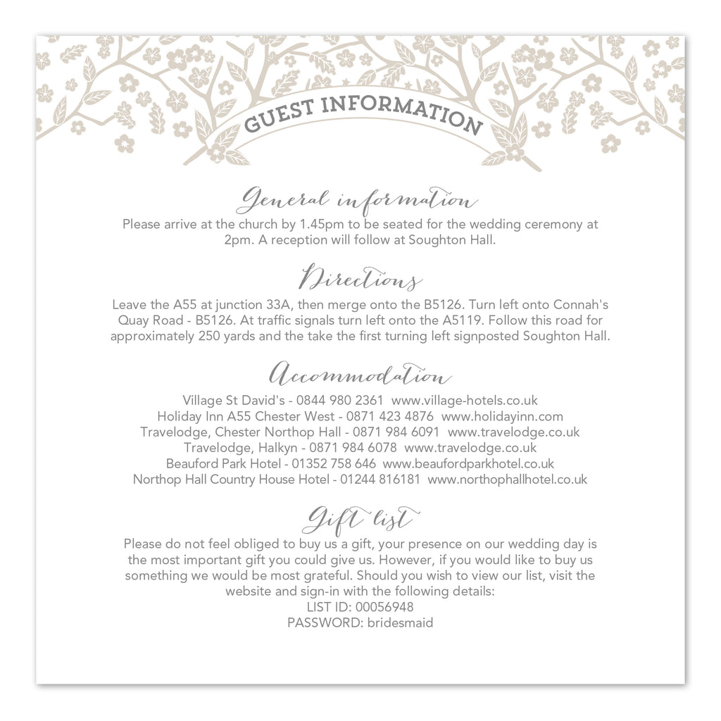 Enchanted Forest information card - Project Pretty