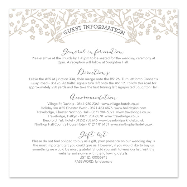 Enchanted Forest information card - Project Pretty
