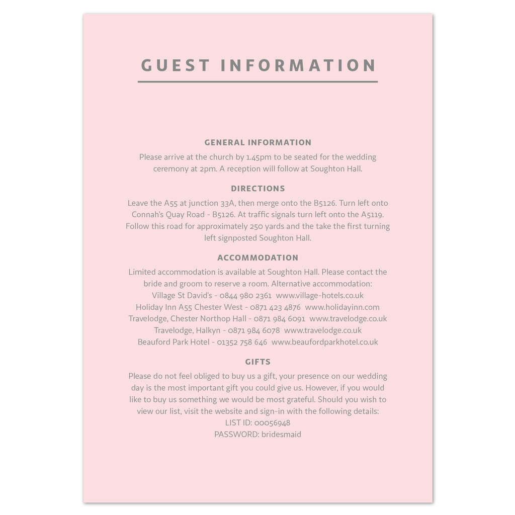 Marble information card - Project Pretty