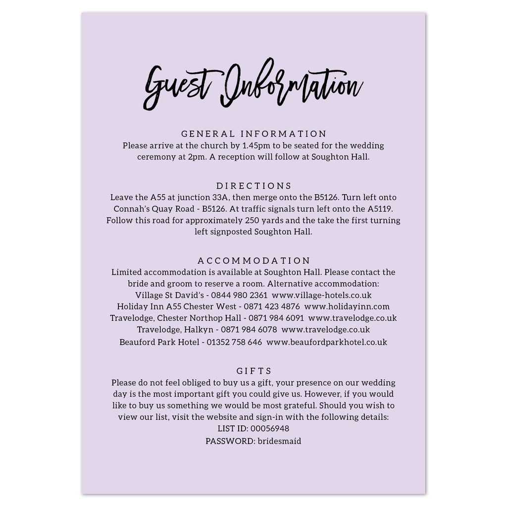 Harlow information card - Project Pretty