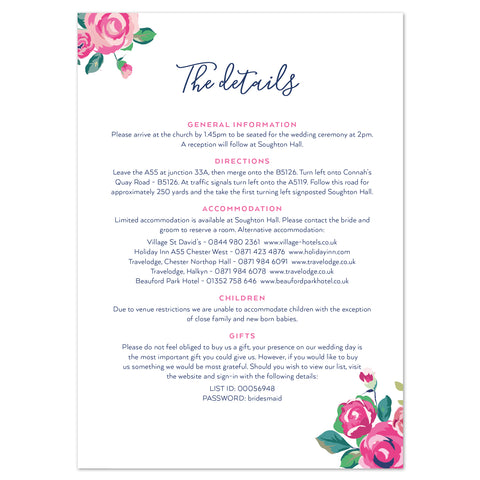 Adela information card - Project Pretty