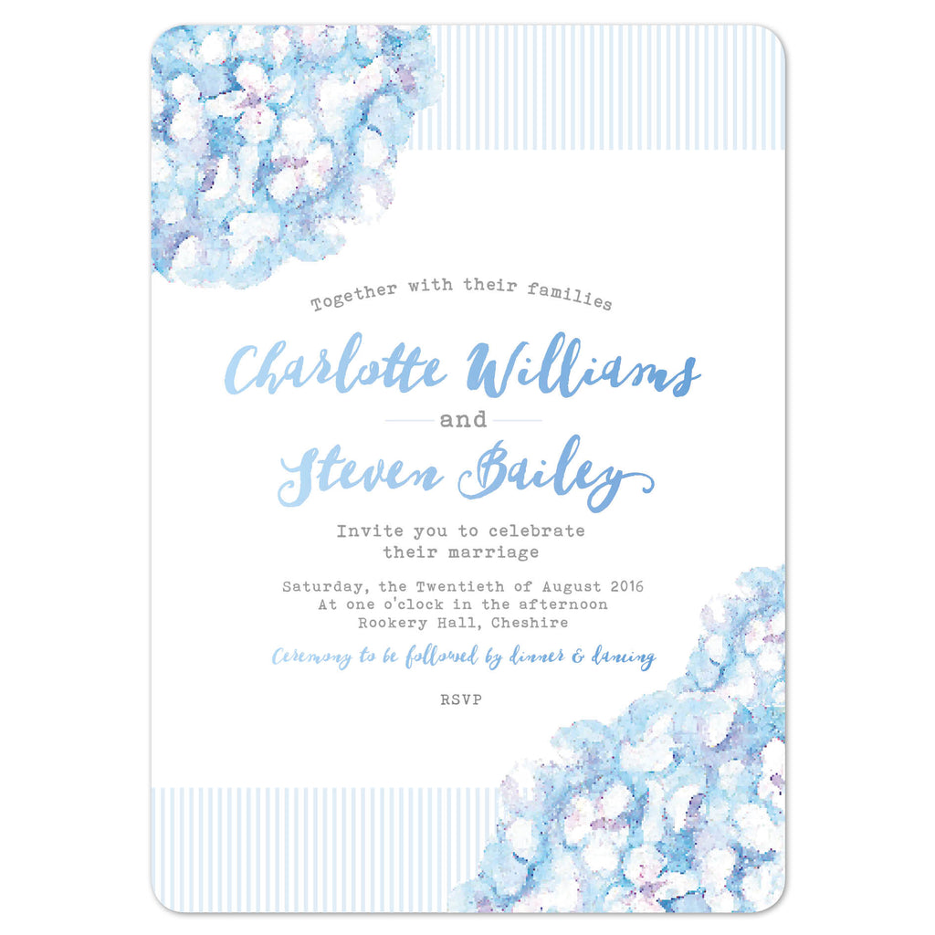 Hydrangea Blue Wedding Invitation - Project Pretty
