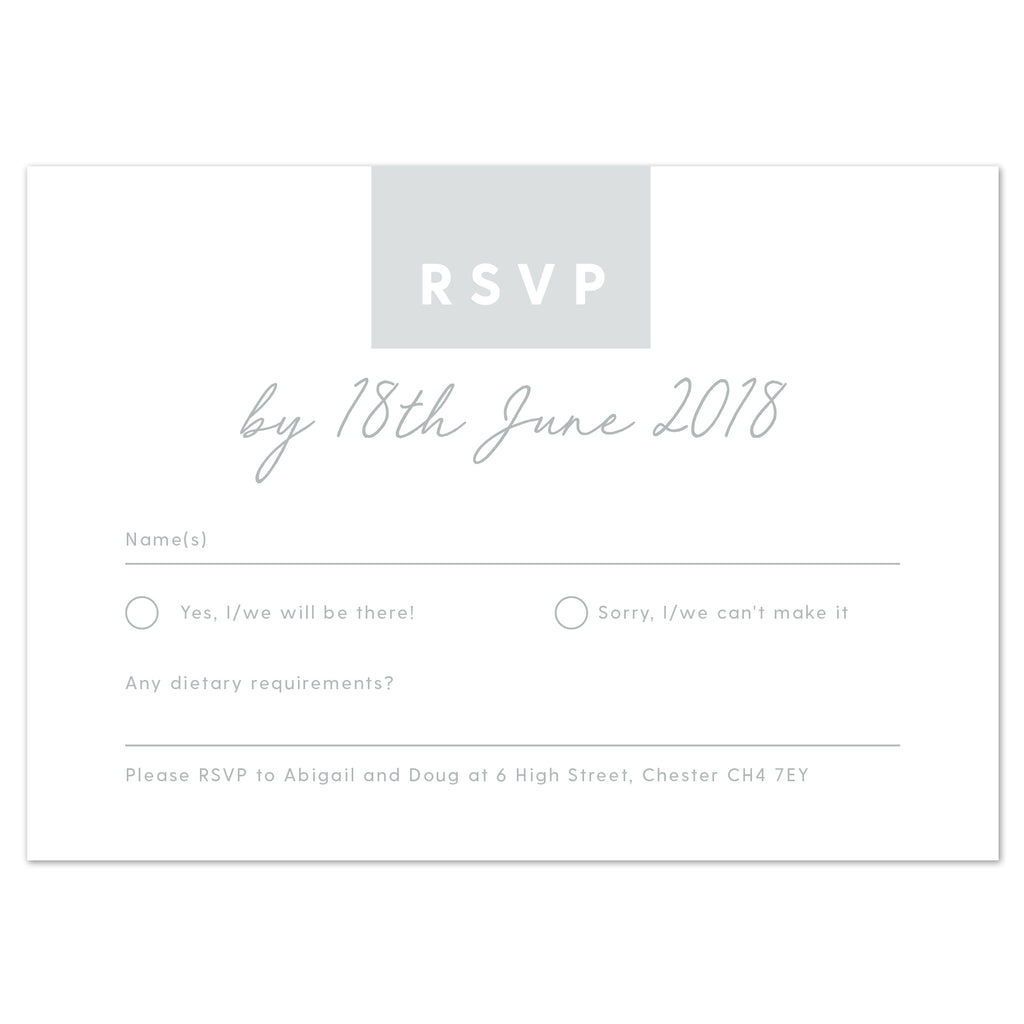 Rachel RSVP card - Project Pretty
