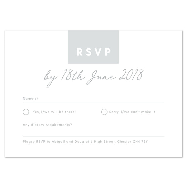 Rachel RSVP card - Project Pretty