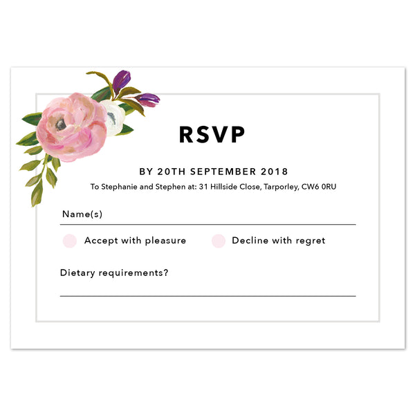 Sadie RSVP card - Project Pretty