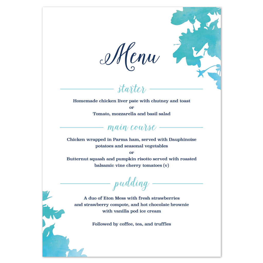 Blossom Menu Cards - Project Pretty