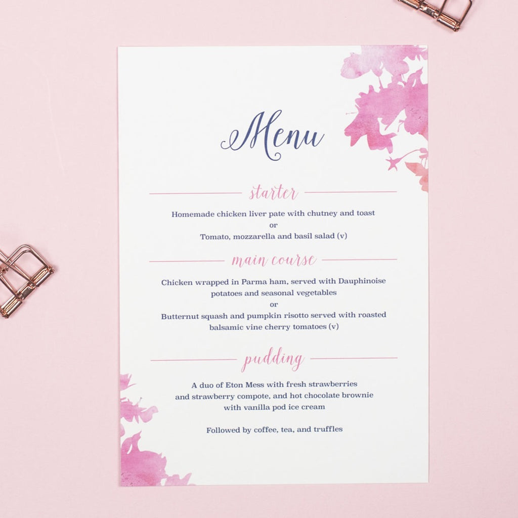 Blossom Menu Cards - Project Pretty
