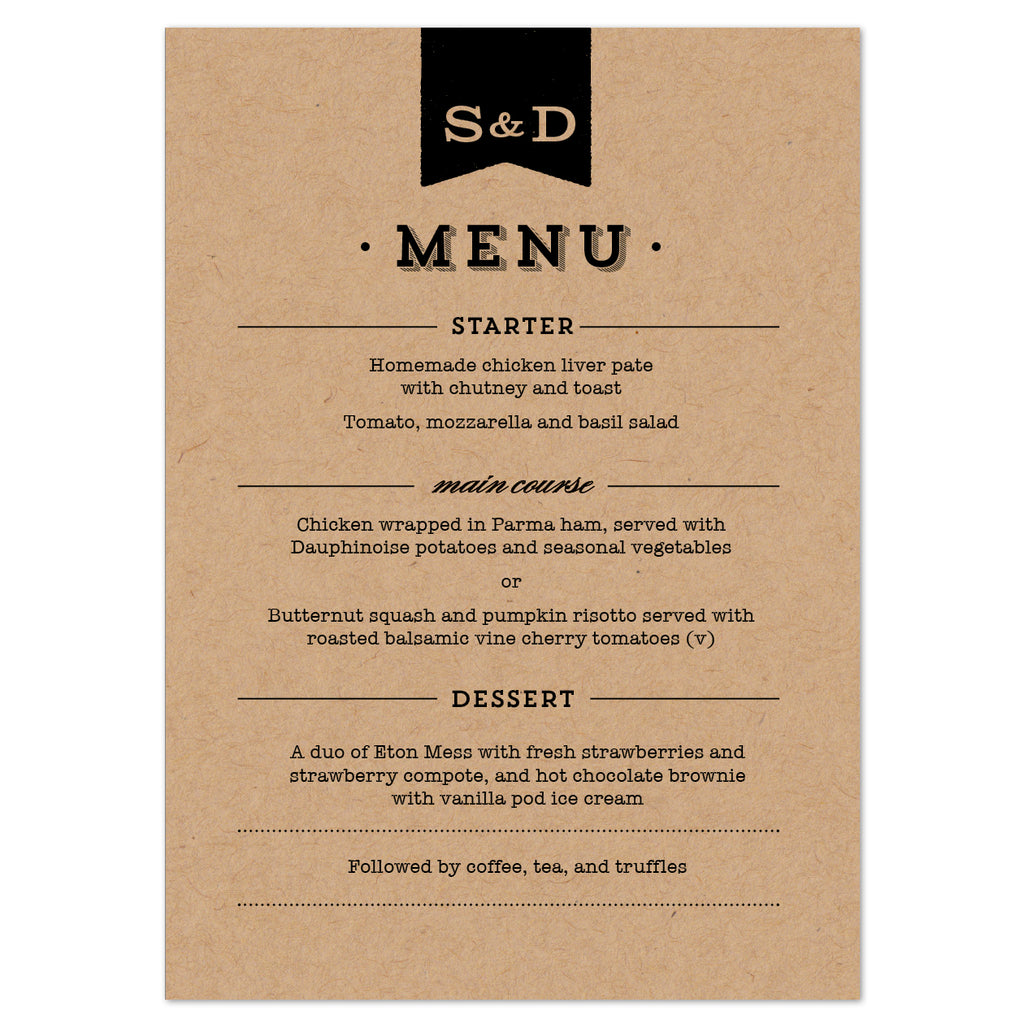 Frankie Vintage Menu Cards - Project Pretty