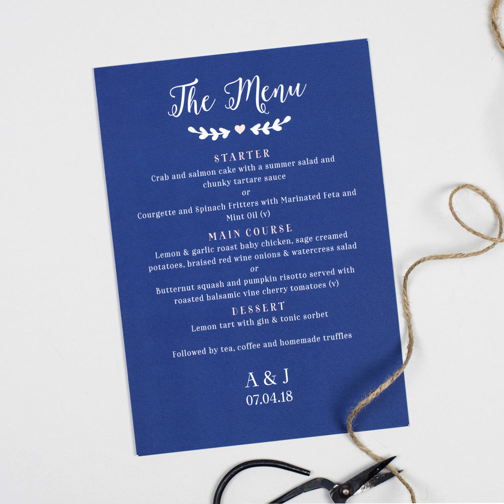 Hannah Menu Cards - Project Pretty