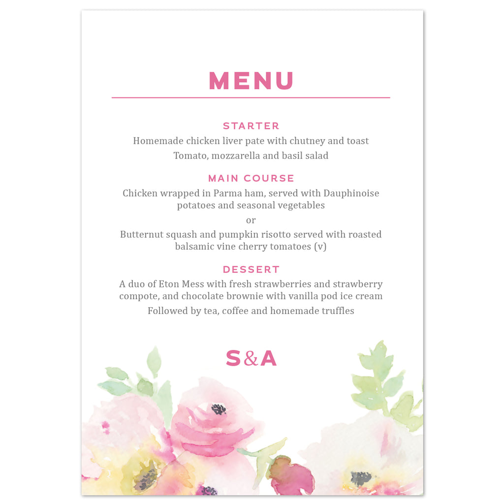 Lucy Menu Cards - Project Pretty
