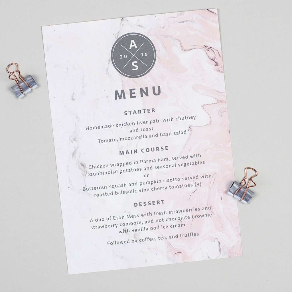 Marble Menu Cards - Project Pretty