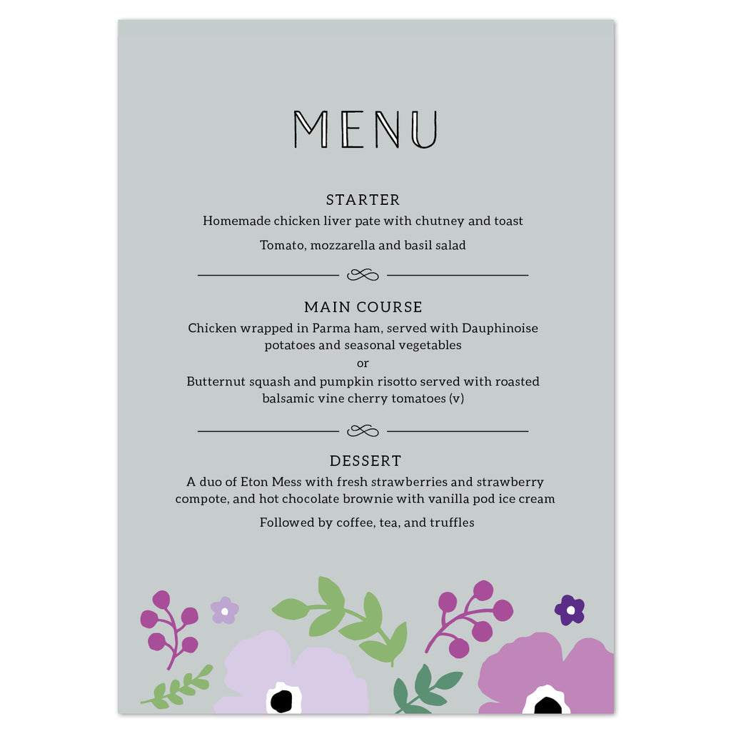 Poppy Menu Cards - Project Pretty
