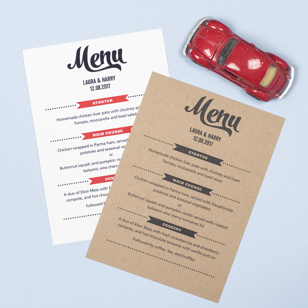 Retro Vintage Kraft Menu Cards - Project Pretty