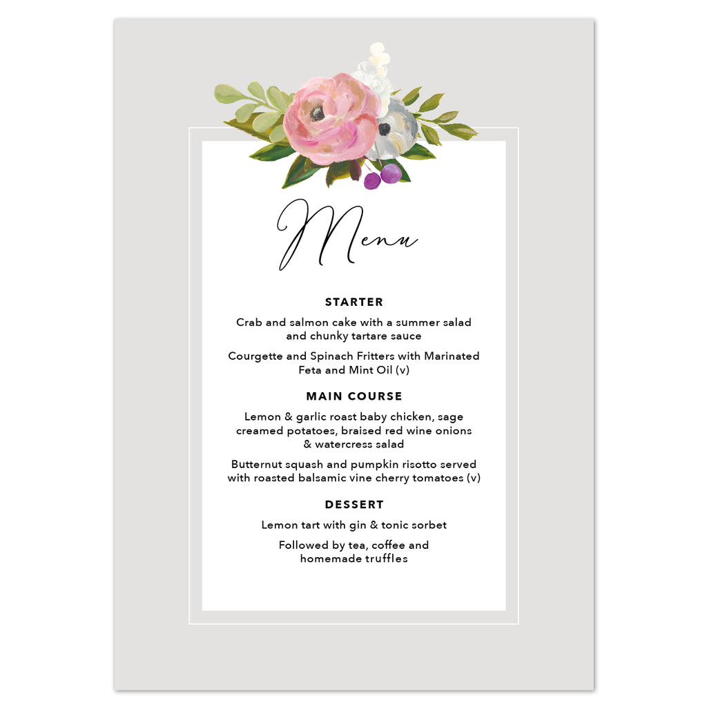 Sadie Menu Cards - Project Pretty