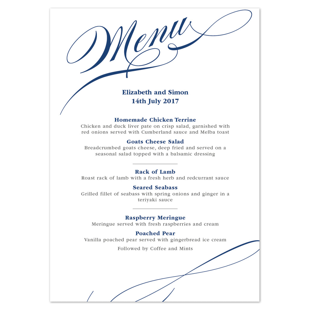 Victoria Menu Cards - Project Pretty
