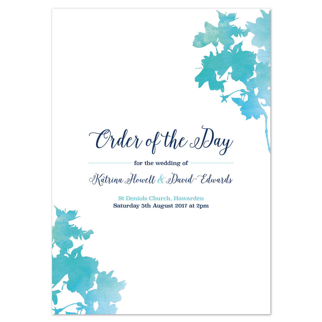 Blossom Wedding Order Of The Day Program Cards - Project Pretty