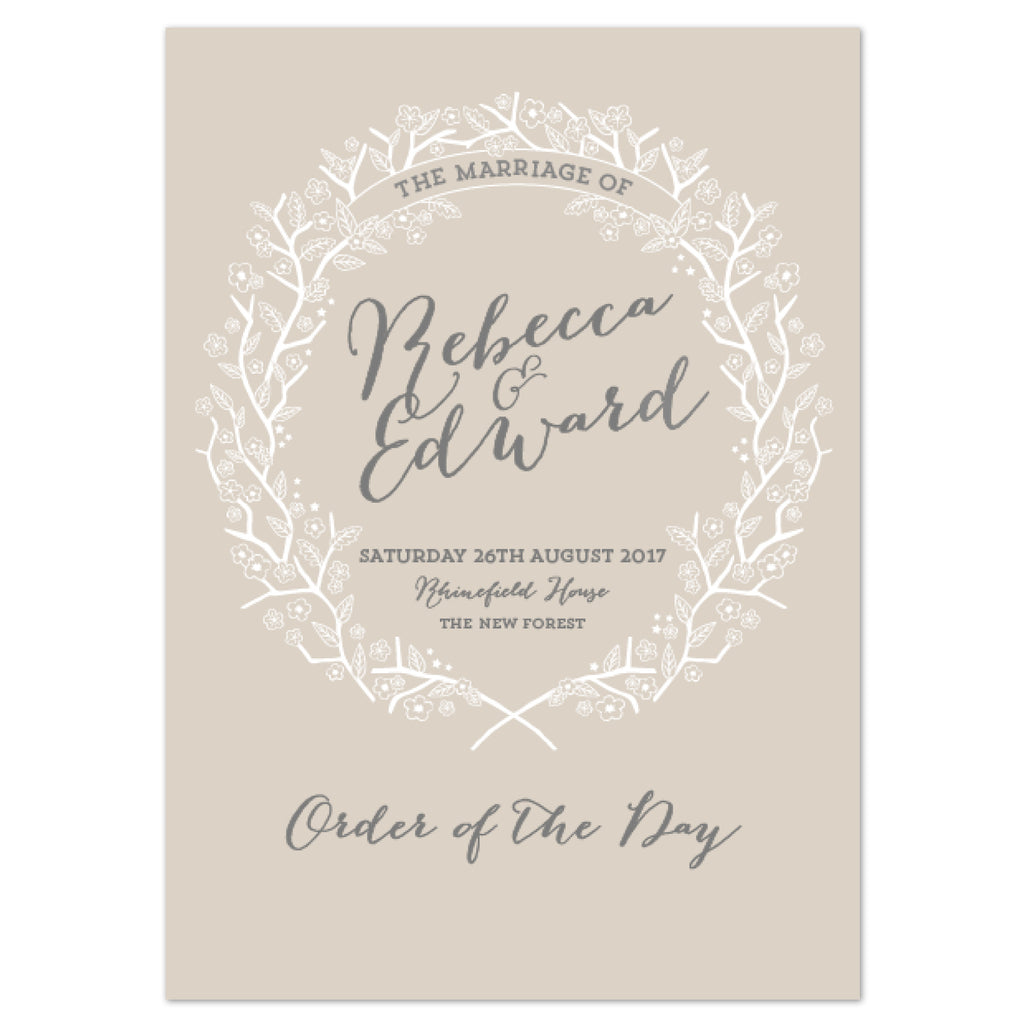 Enchanted Forest Wedding Order Of The Day Program Cards - Project Pretty