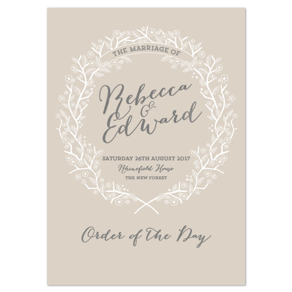 Enchanted Forest Wedding Order Of The Day Program Cards - Project Pretty