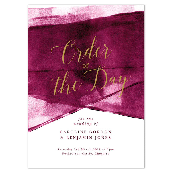 Grace Wedding Order Of The Day Program Cards - Project Pretty