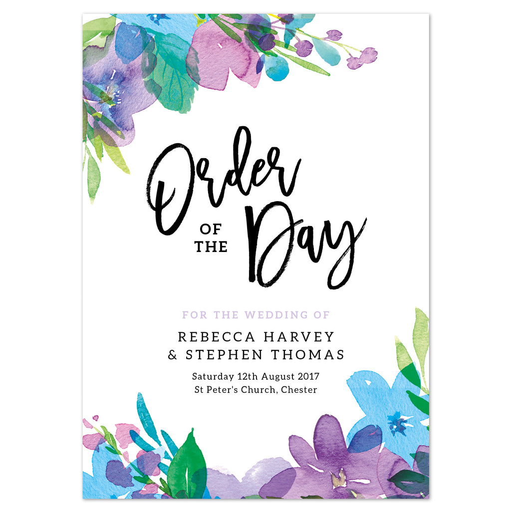 Harlow Wedding Order Of The Day Program Cards - Project Pretty