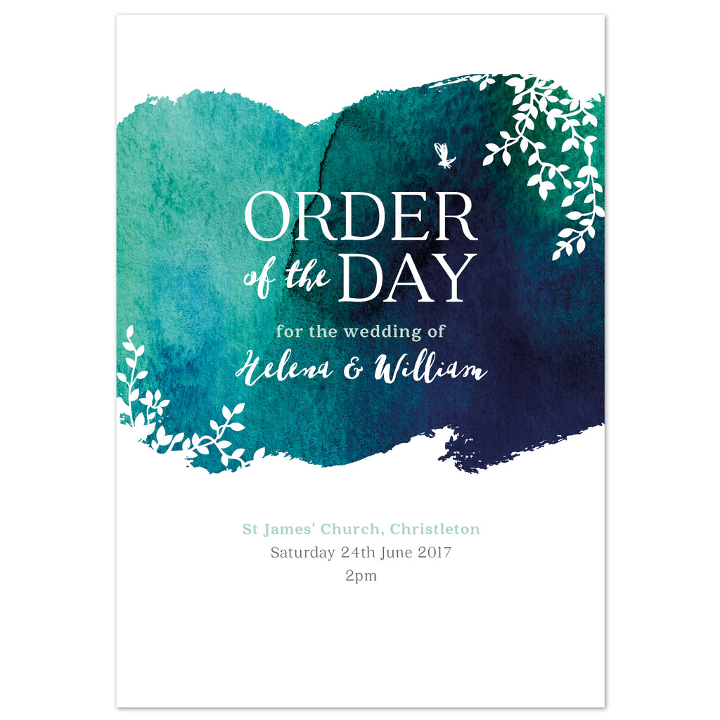 Helena Wedding Order Of The Day Program Cards - Project Pretty