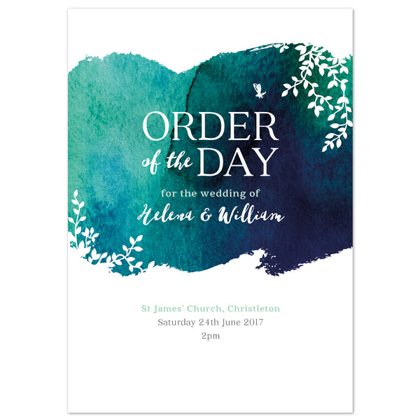 Helena Wedding Order Of The Day Program Cards - Project Pretty
