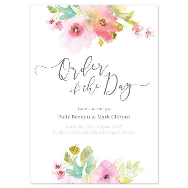 Juliette Wedding Order Of The Day Program Cards - Project Pretty